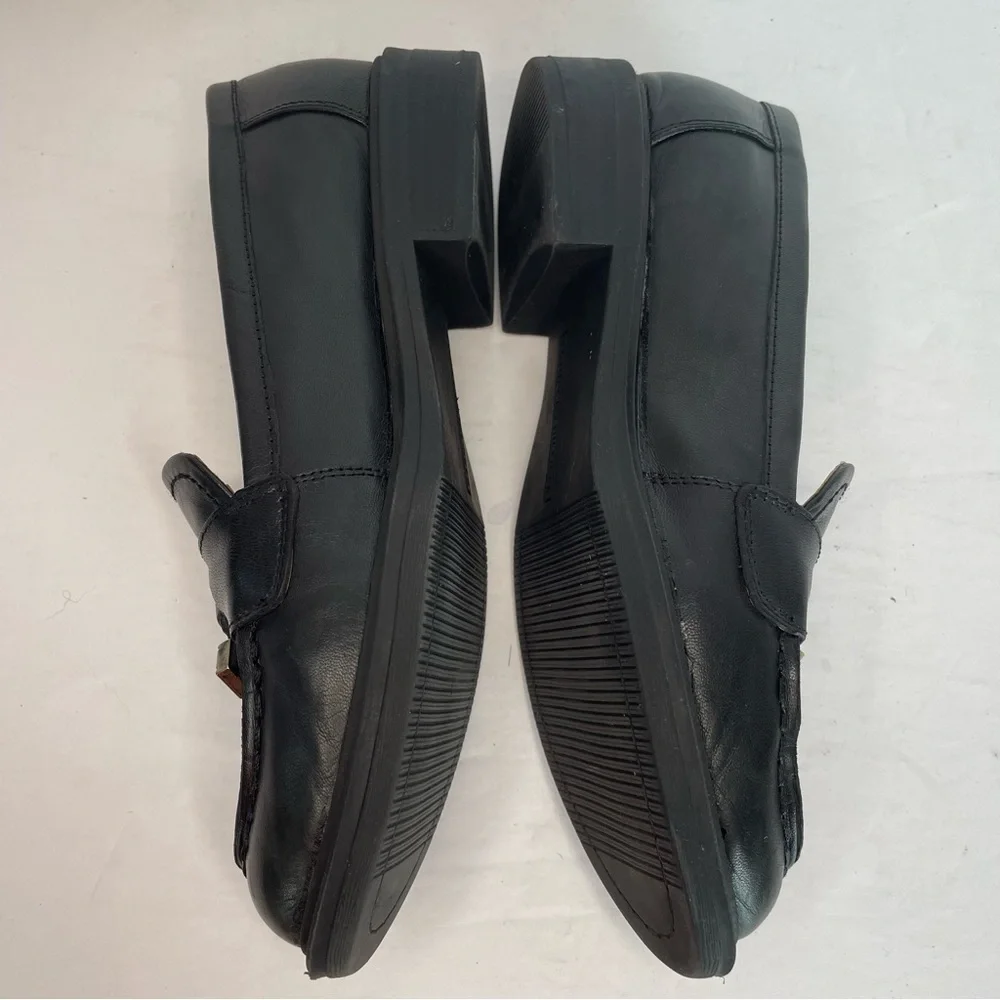 Tommy Hilfiger Black Leather Tassel Loafers